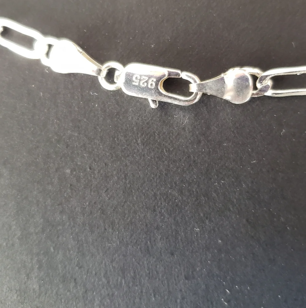 Silver Link Chain Necklace, 20", 925 Sterling Stamped, NWOT - Picture 3 of 7